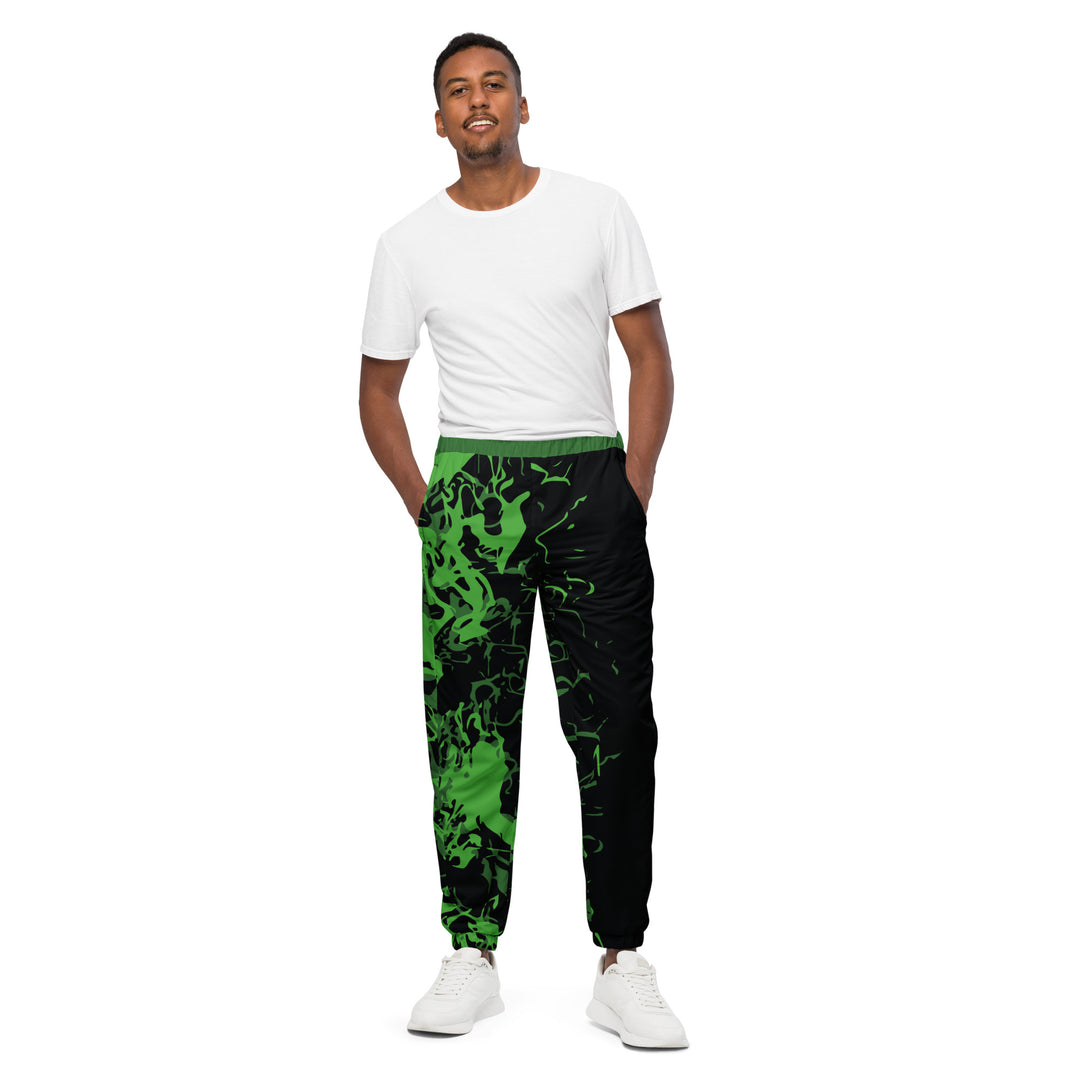 Unisex Track Pants - Black-Green Might