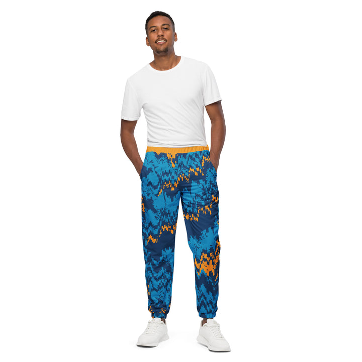 Unisex Track Pants - Blue-Orange Pixel