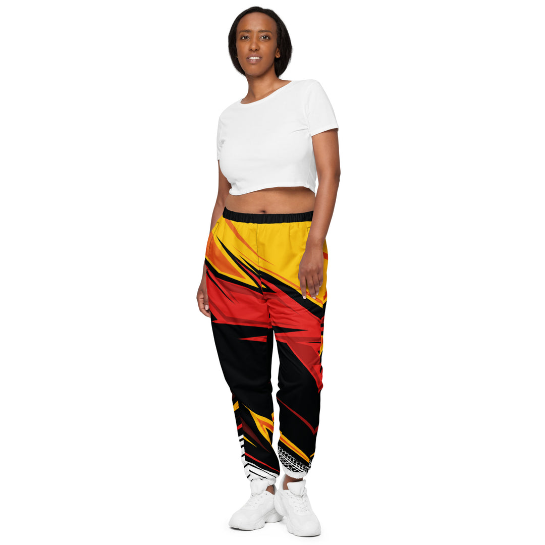 Unisex Track Pants - Black-Red Graffiti