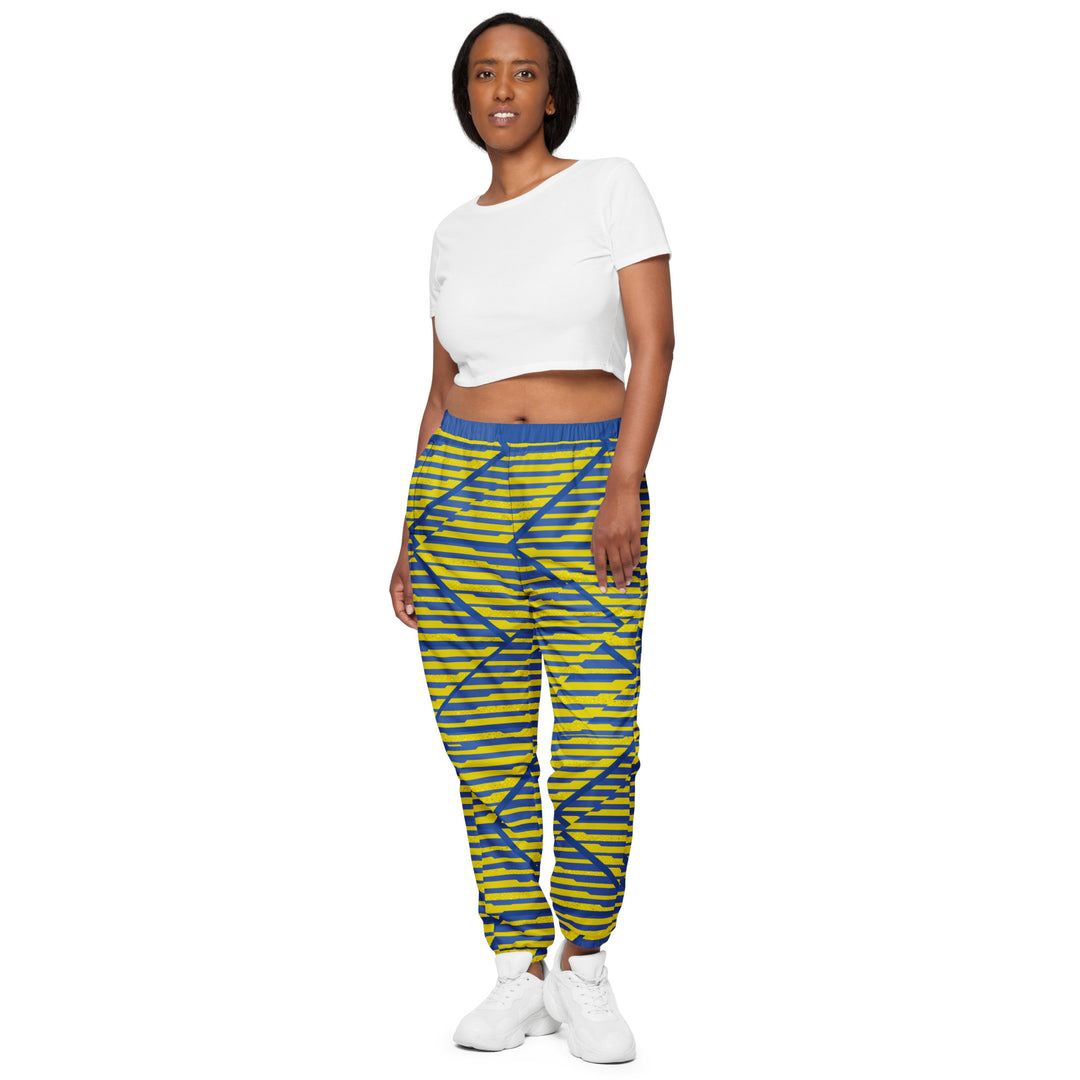 Unisex Track Pants - Yellow-Blue Baron