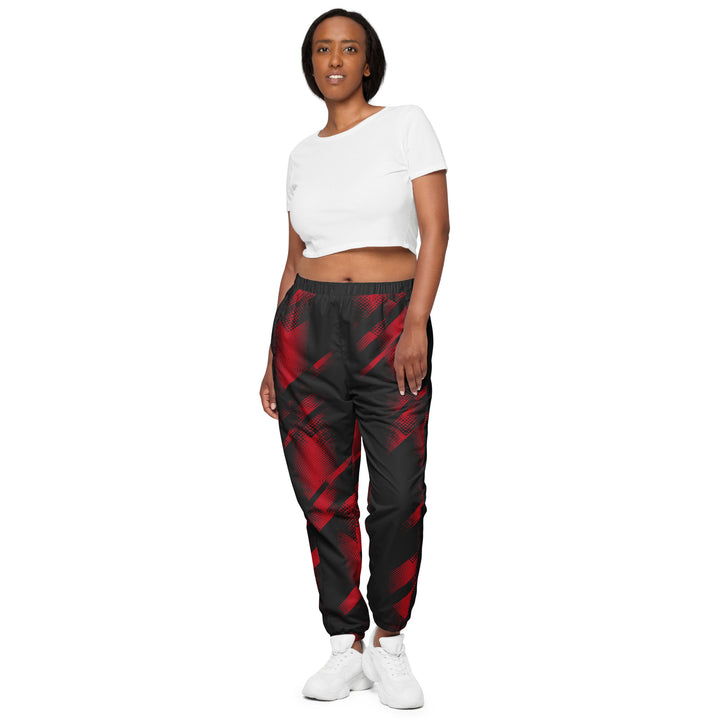 Unisex Track Pants - Black-Red Chase