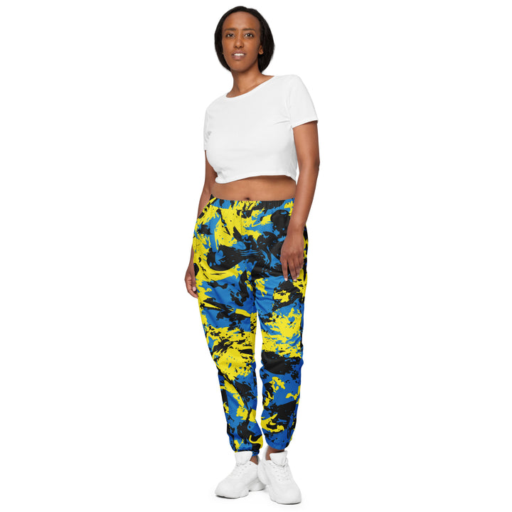 Unisex Track Pants - Blue-Yellow Distraction