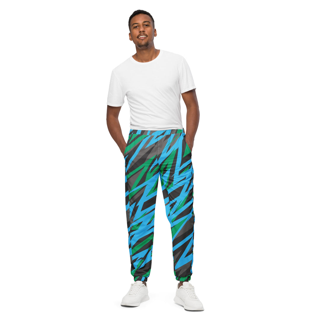 Unisex Track Pants - Green-Blue Jungle