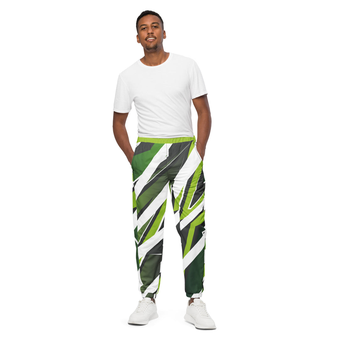 Unisex Track Pants - Green-White Strike