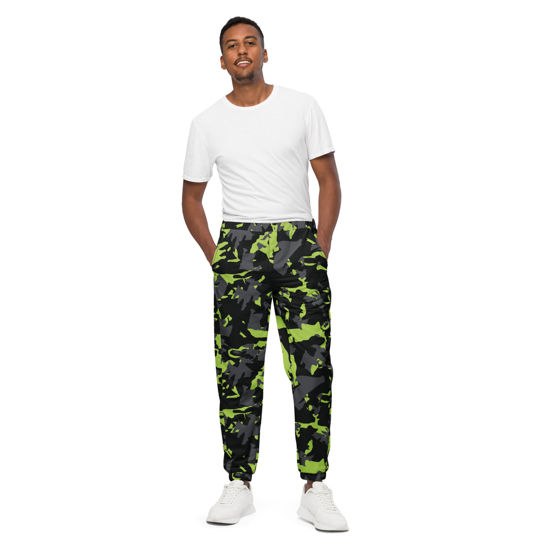 Unisex Track Pants - Black-Green Cover