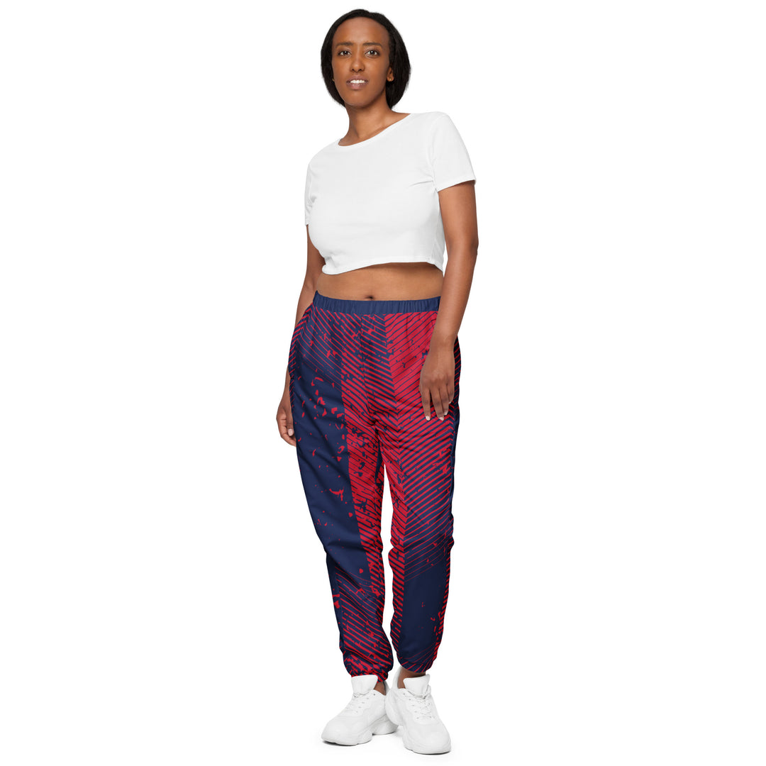 Unisex Track Pants - Red-Blue Street