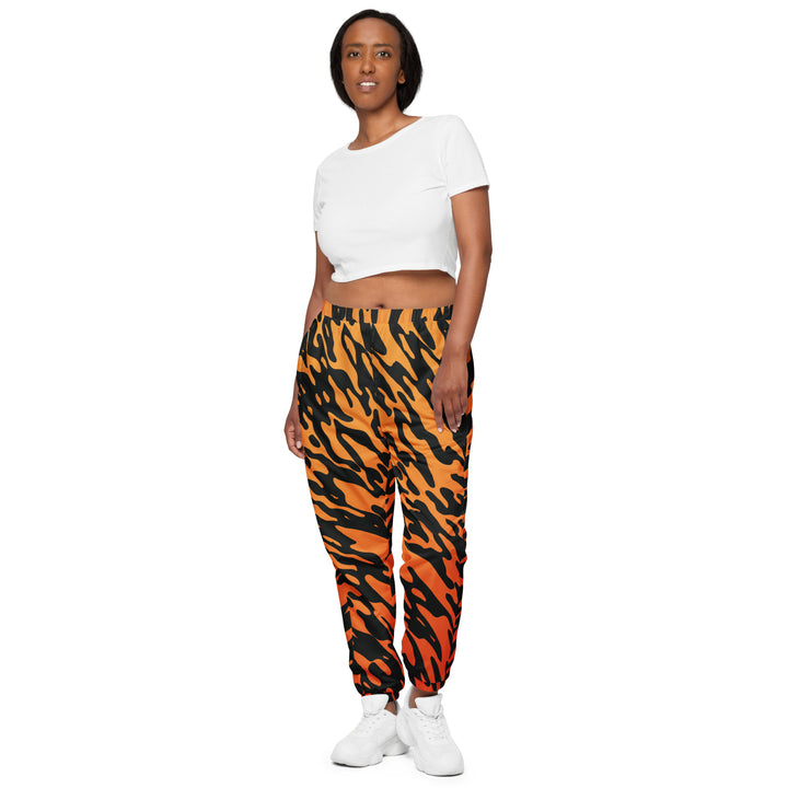 Unisex Track Pants - Orange-Black Wild