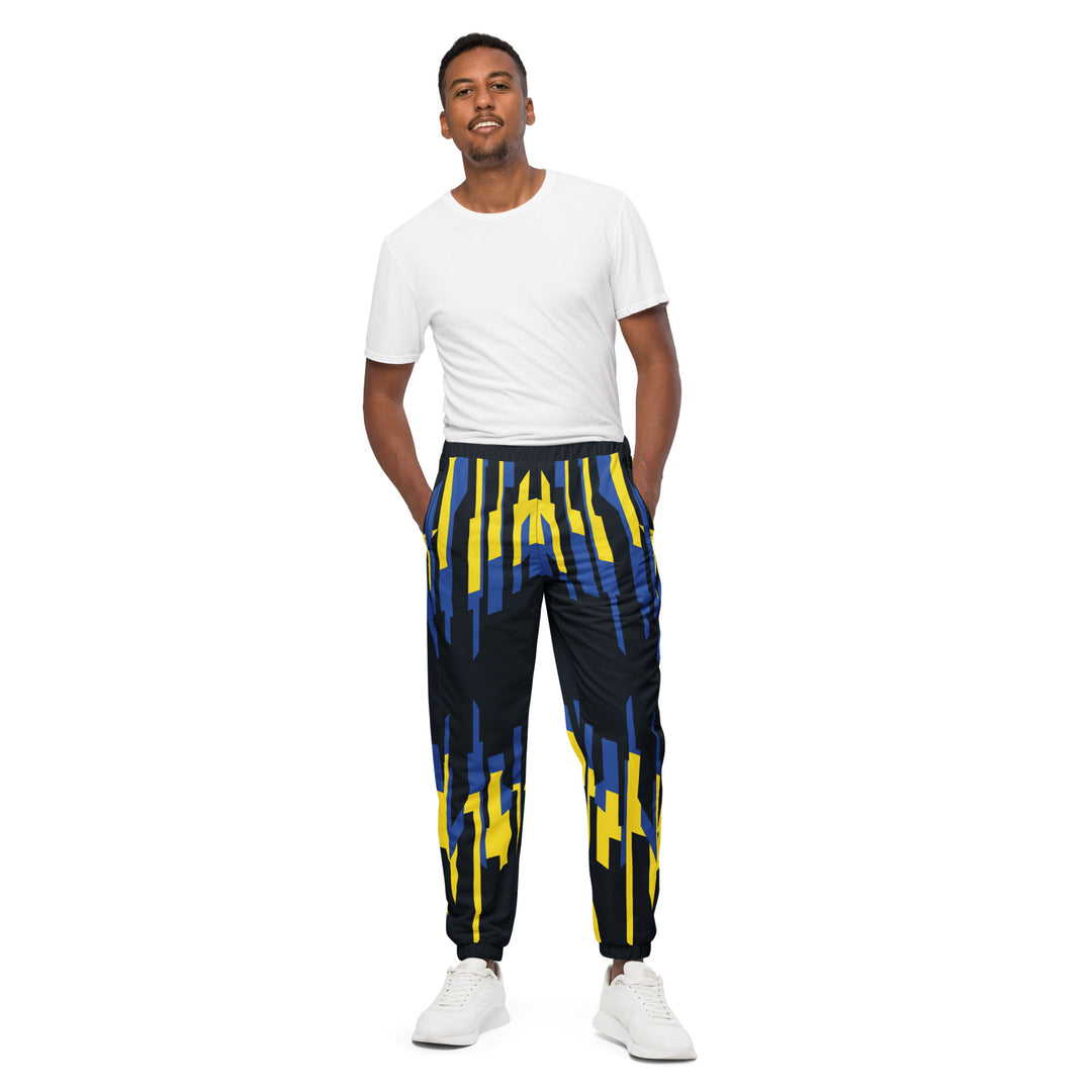 Unisex Track Pants - Blue-Yellow Bite