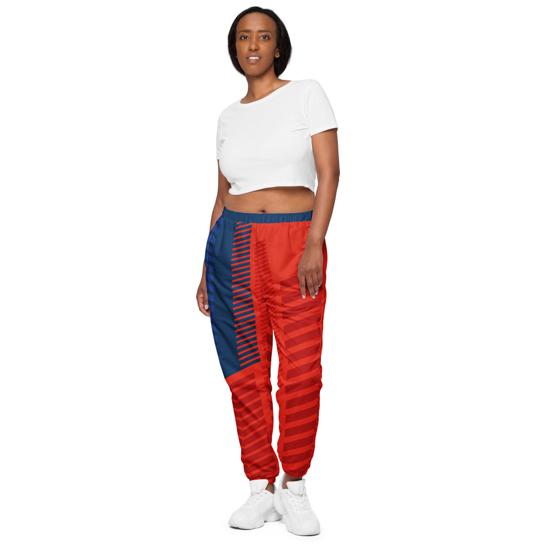 Unisex Track Pants - Red-Blue Track