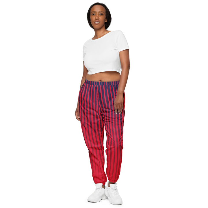 Unisex Track Pants - Red-Blue Stripes