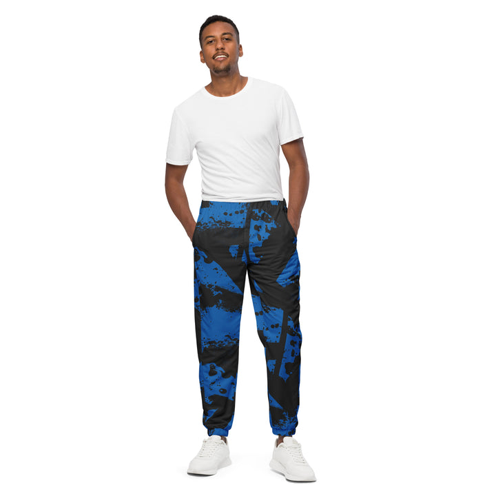 Unisex Track Pants - Blue-Black Stains