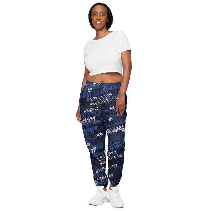 Unisex Track Pants - Blue-White Repeat