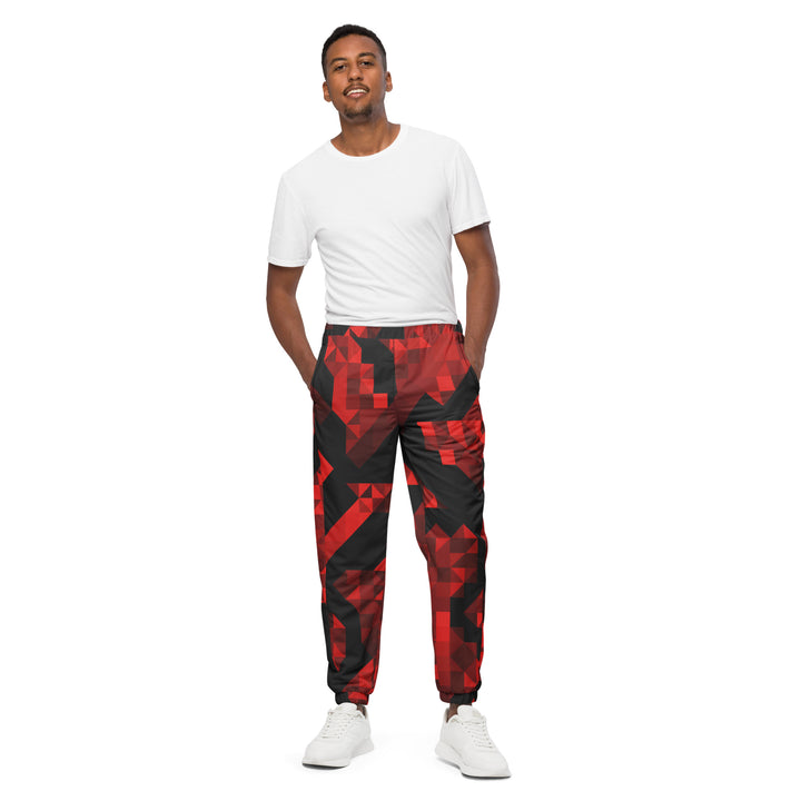 Unisex Track Pants - Red-Black Diamond