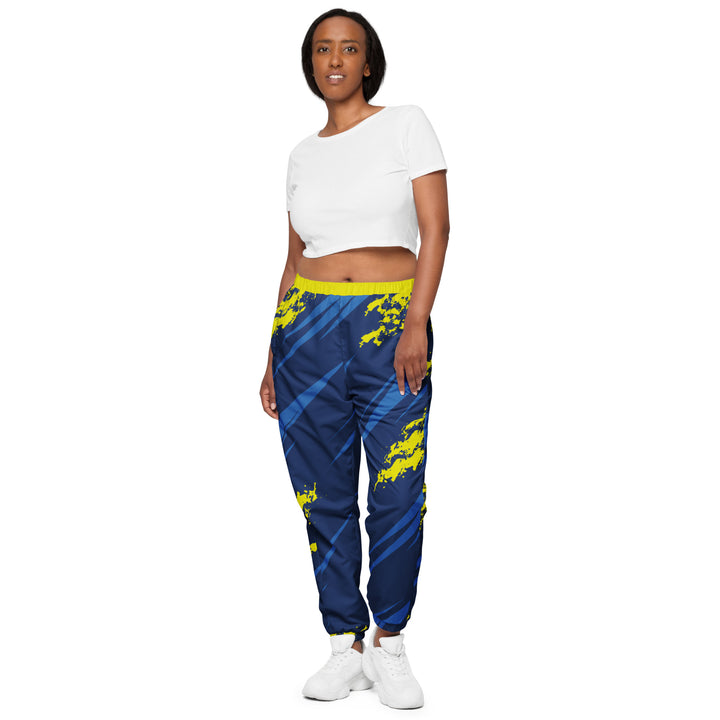 Unisex Track Pants - Blue-Yellow Storm