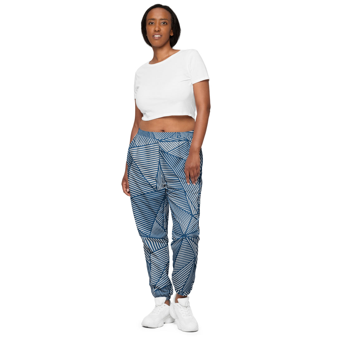 Unisex Track Pants - Blue-White Distortion