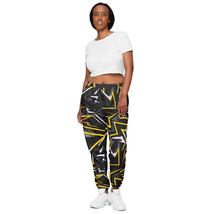 Unisex Track Pants - Black-Yellow Tension