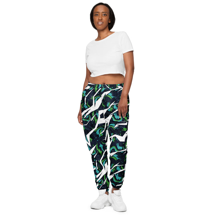 Unisex Track Pants - Black-Green Comic