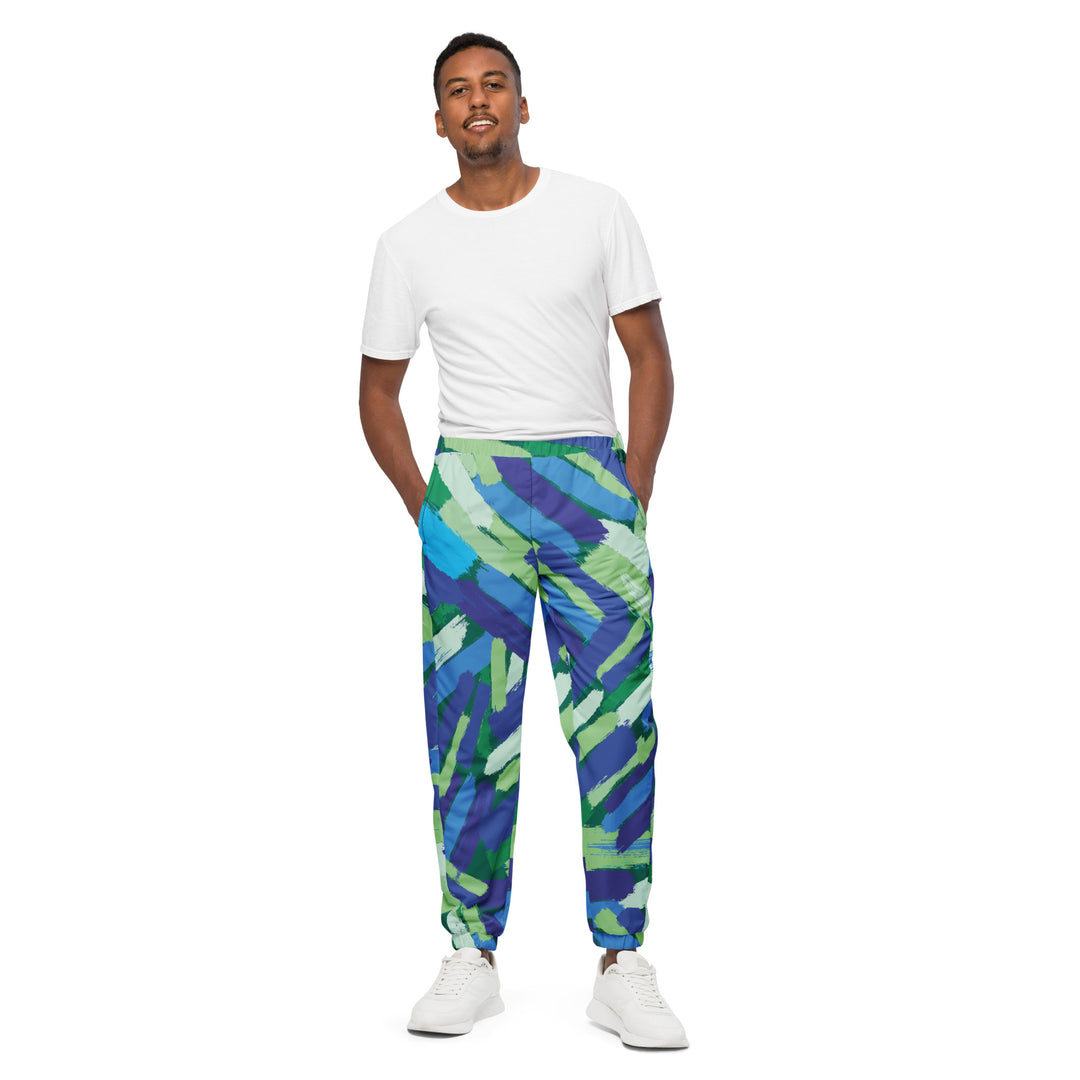 Unisex Track Pants - Blue-Green Brush