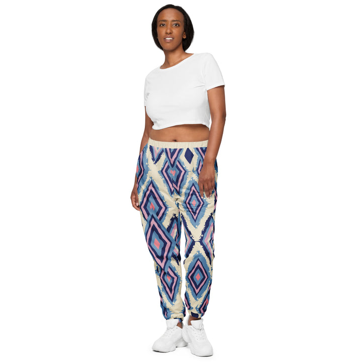 Unisex Track Pants - Beige-Blue Illusion