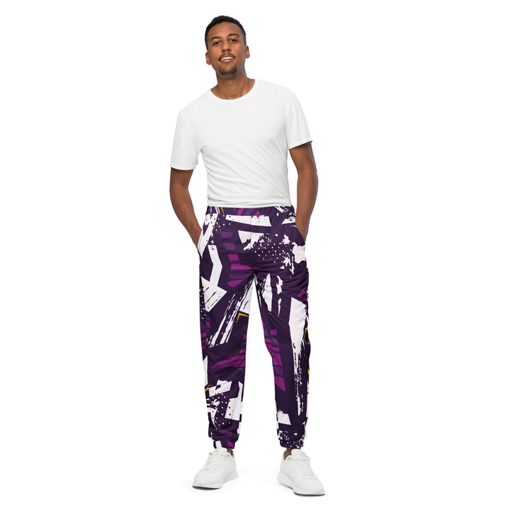 Unisex Track Pants - White-Purple Thrive