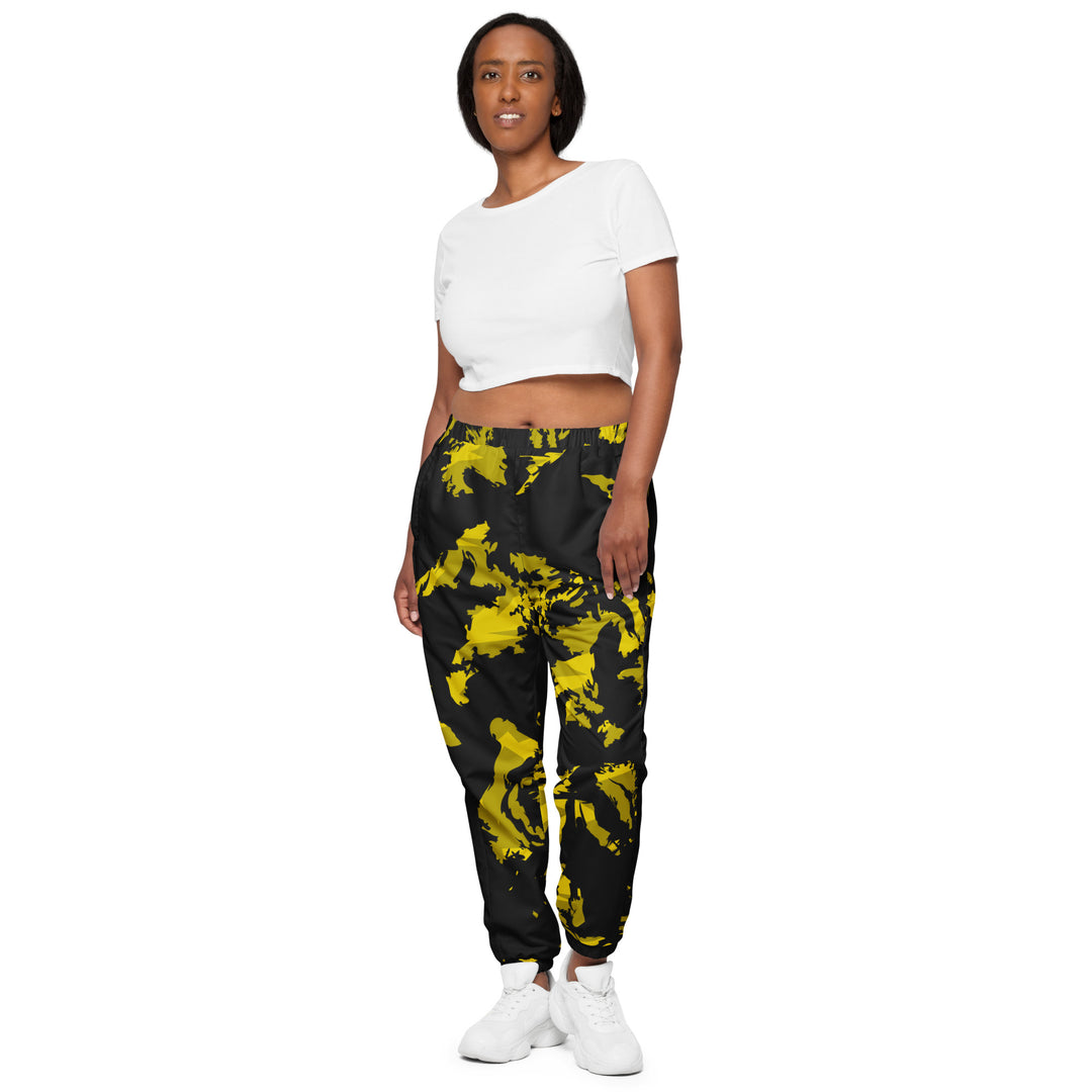 Unisex Track Pants - Black-Yellow Fighter