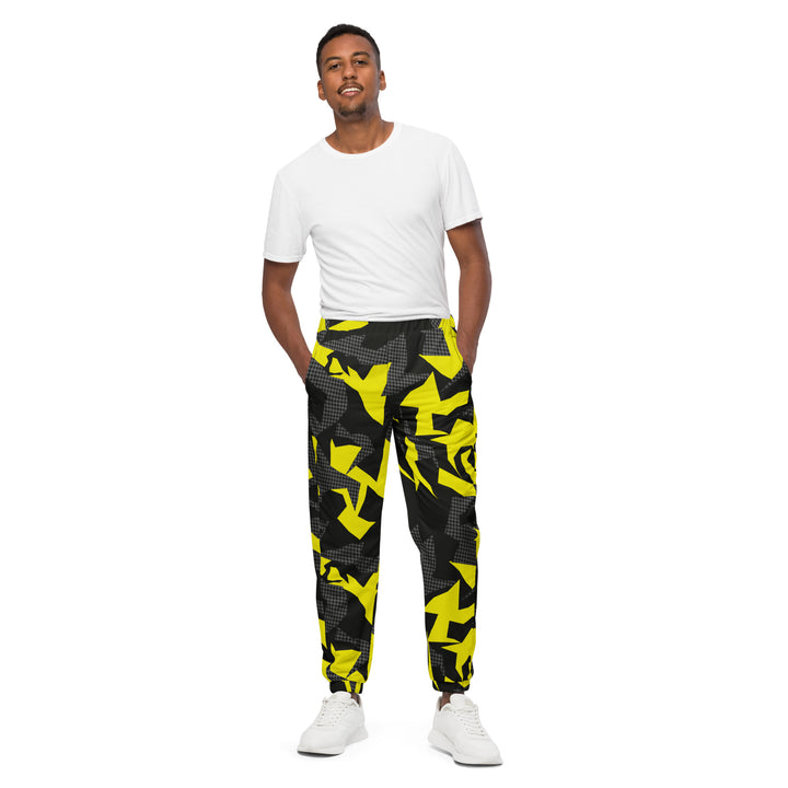 Unisex Track Pants - Black-Yellow Font