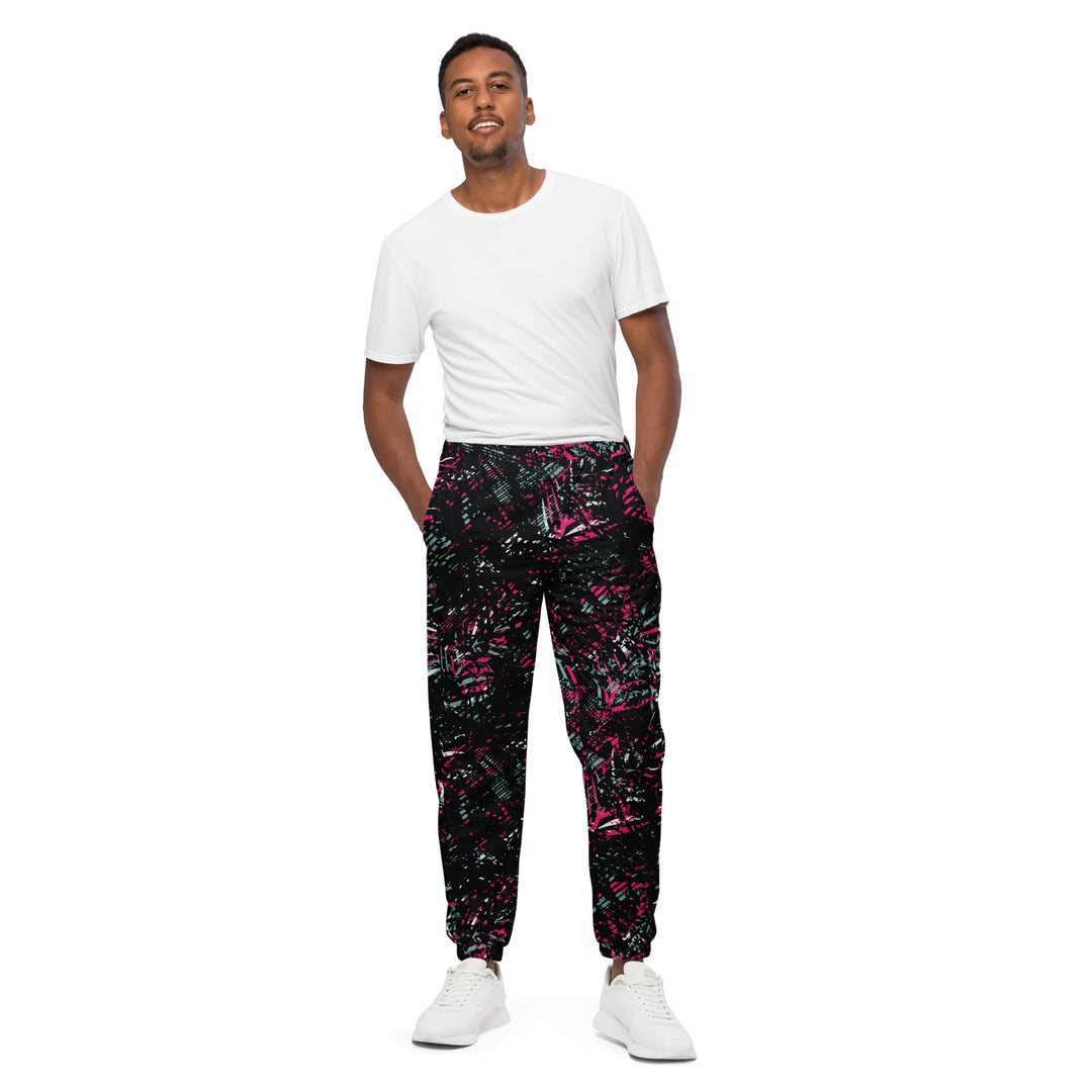 Unisex Track Pants - Black-Pink Spark