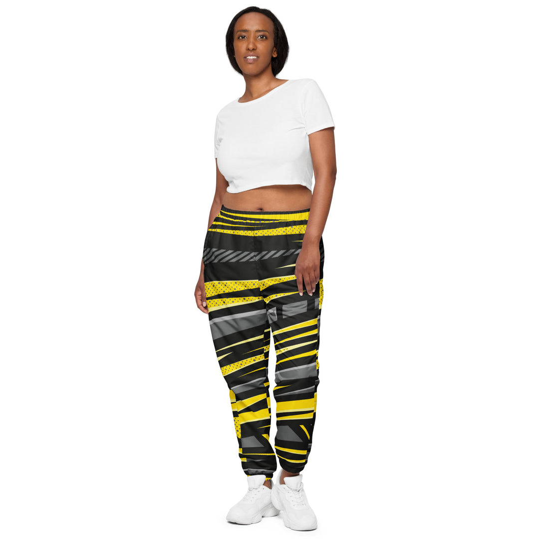 Unisex Track Pants - Black-Yellow Trail