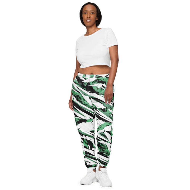 Unisex Track Pants - White-Green Sword