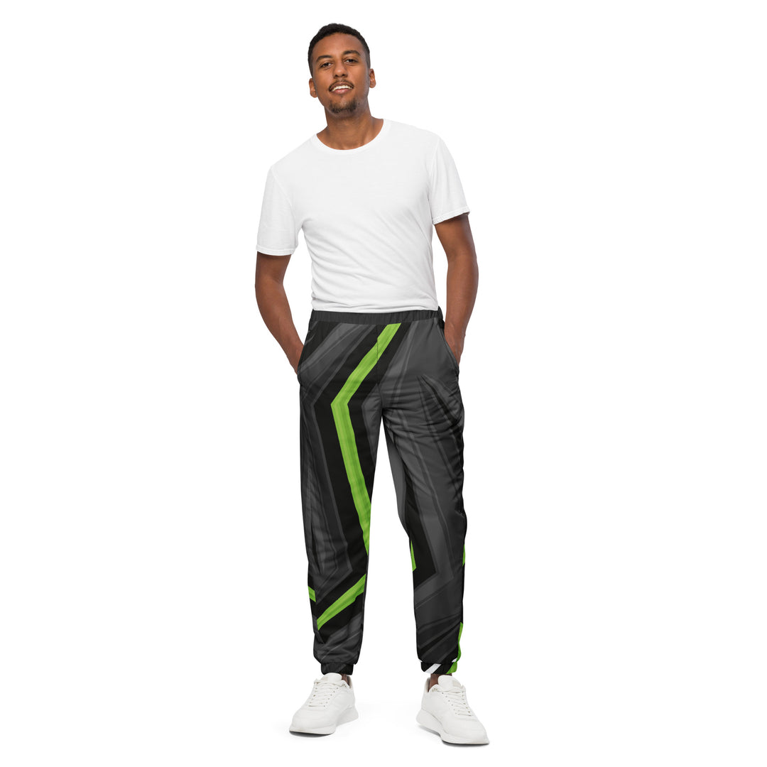 Unisex Track Pants - Black-Green Edge