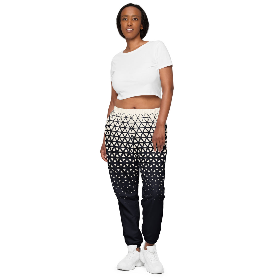 Unisex Track Pants - Black-White Fade