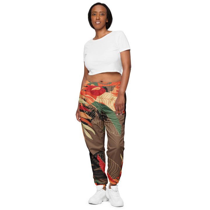 Unisex Track Pants - Brown-Red Jungle