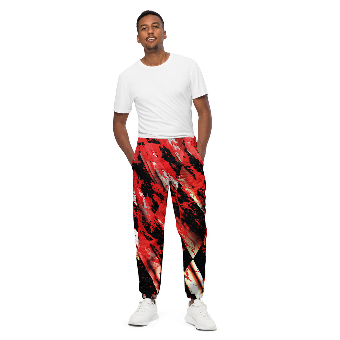 Unisex Track Pants - Red-Black Juice