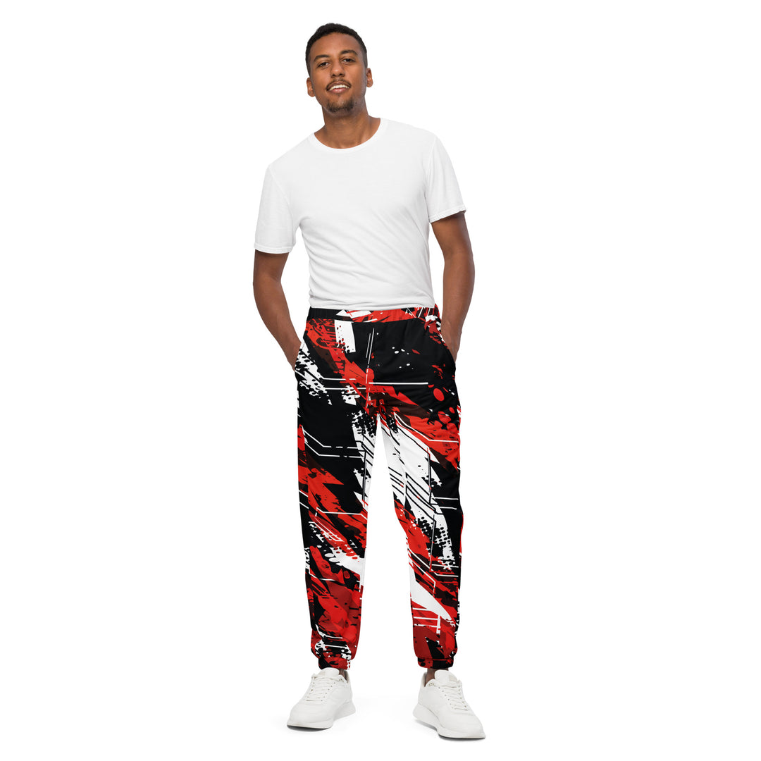 Unisex Track Pants - Black-Red Future