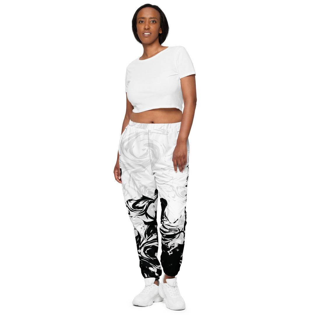 Unisex Track Pants - White-Black Ink