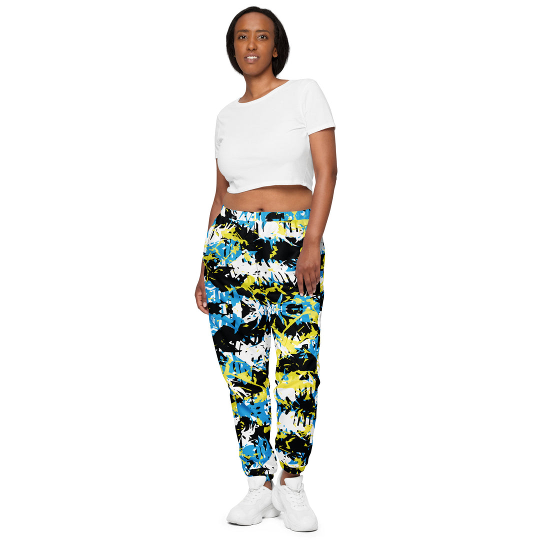 Unisex Track Pants - Blue-Yellow Mix