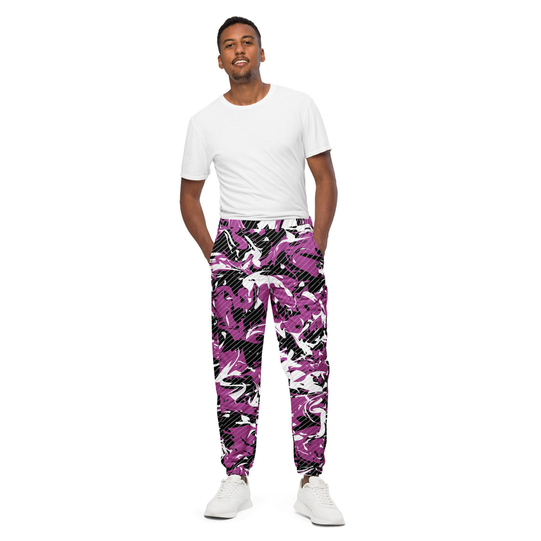 Unisex Track Pants - Purple-Black Chaos