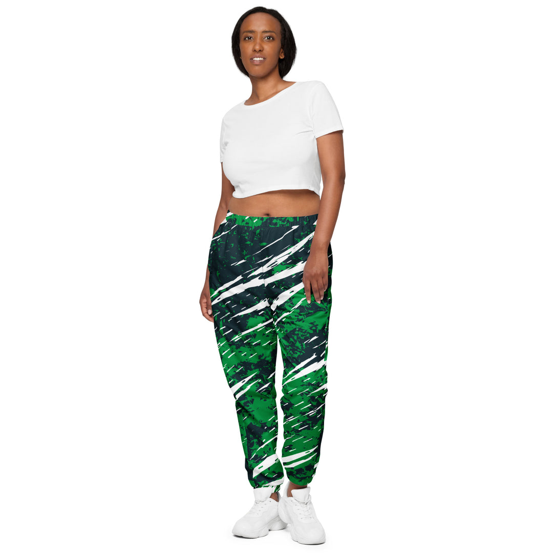 Unisex Track Pants - Green-Black Cut