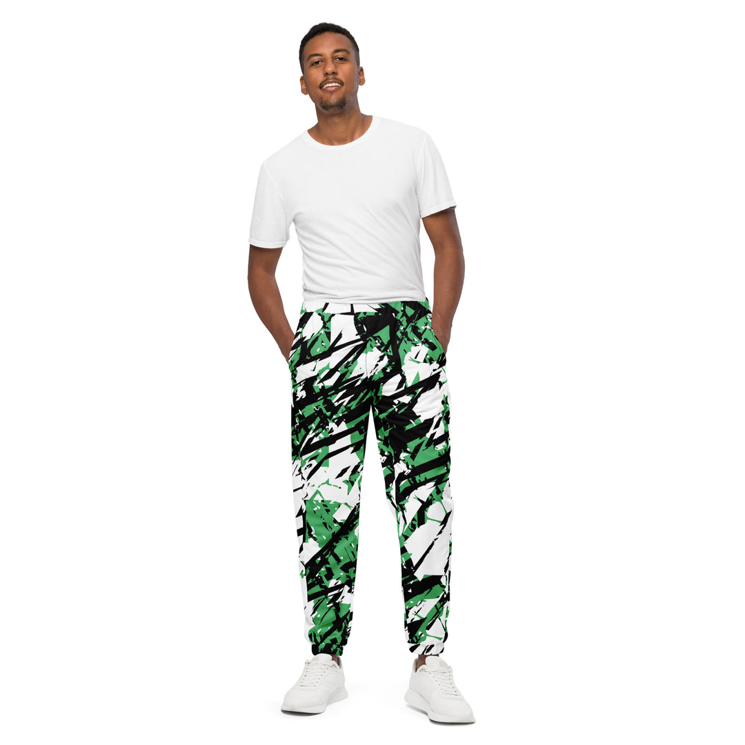 Unisex Track Pants - White-Green Root