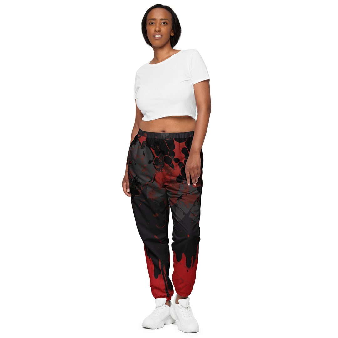 Unisex Track Pants - Black-Red Fear