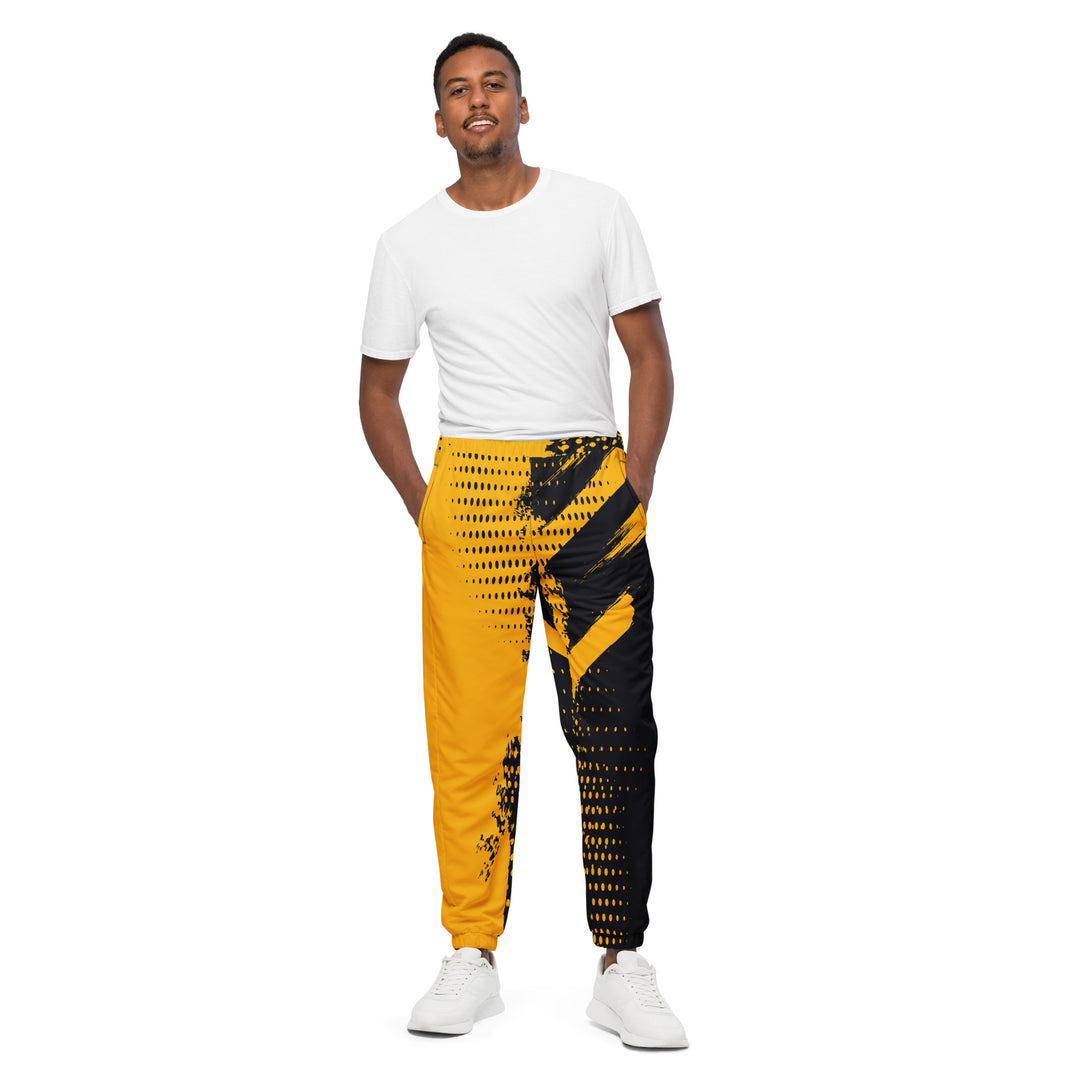 Unisex Track Pants - Black-Yellow Brush