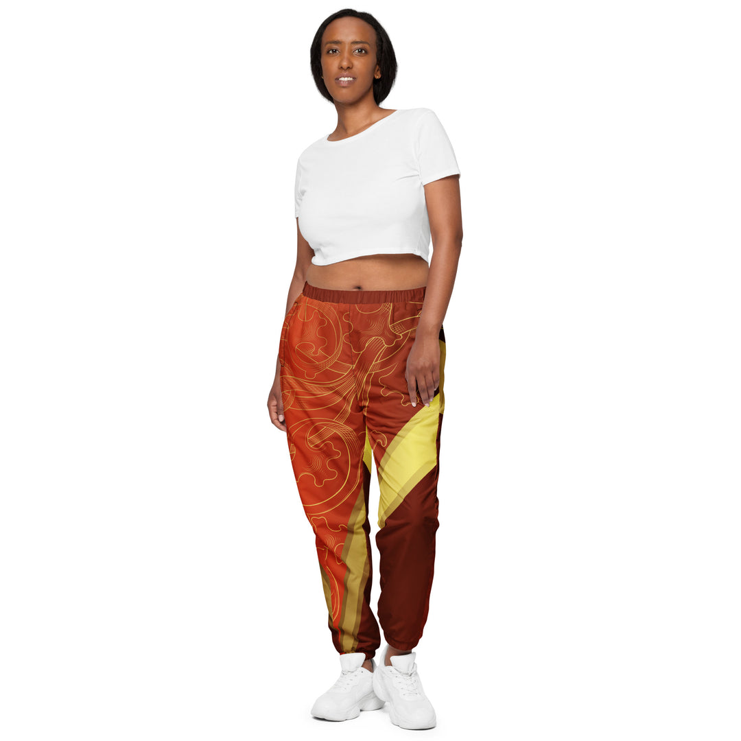 Unisex Track Pants - Red-Yellow Elegant