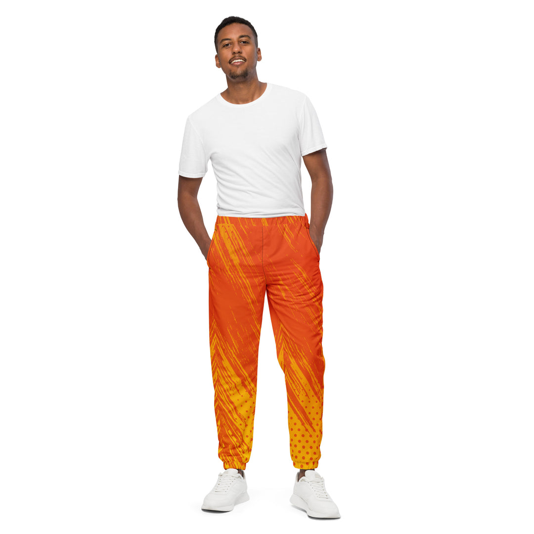 Unisex Track Pants - Orange-Yellow Brush