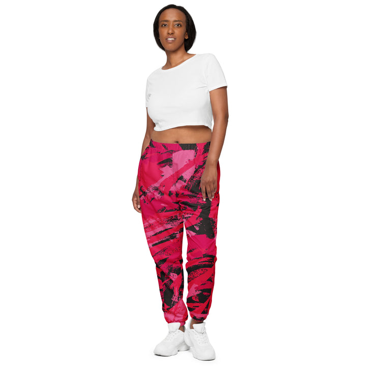 Unisex Track Pants - Pink-Black Chalk