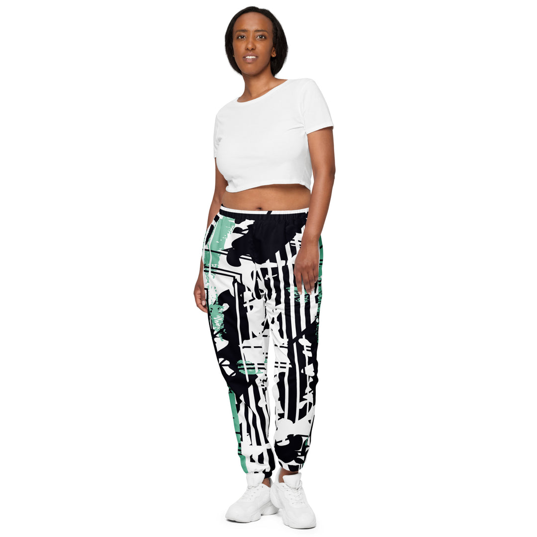 Unisex Track Pants - White-Black Track