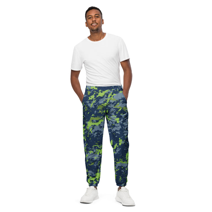 Unisex Track Pants - Black-Green Spark