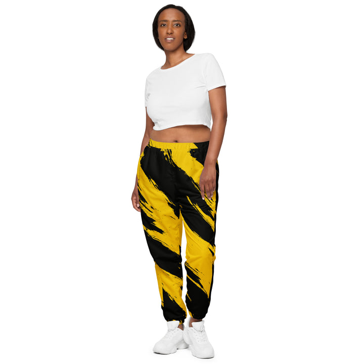 Unisex Track Pants - Yellow-Black Brush