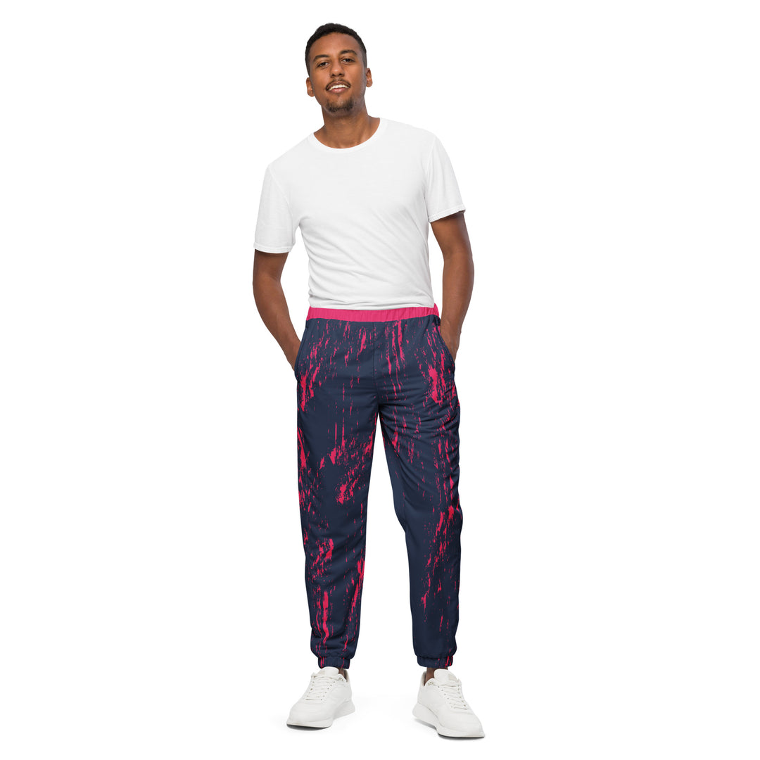 Unisex Track Pants - Blue-Pink Ash