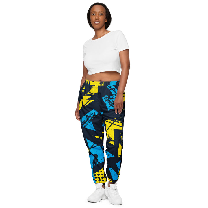 Unisex Track Pants - Yellow-Blue Graffiti