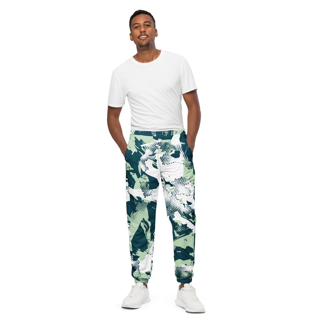 Unisex Track Pants - Green-White Scene